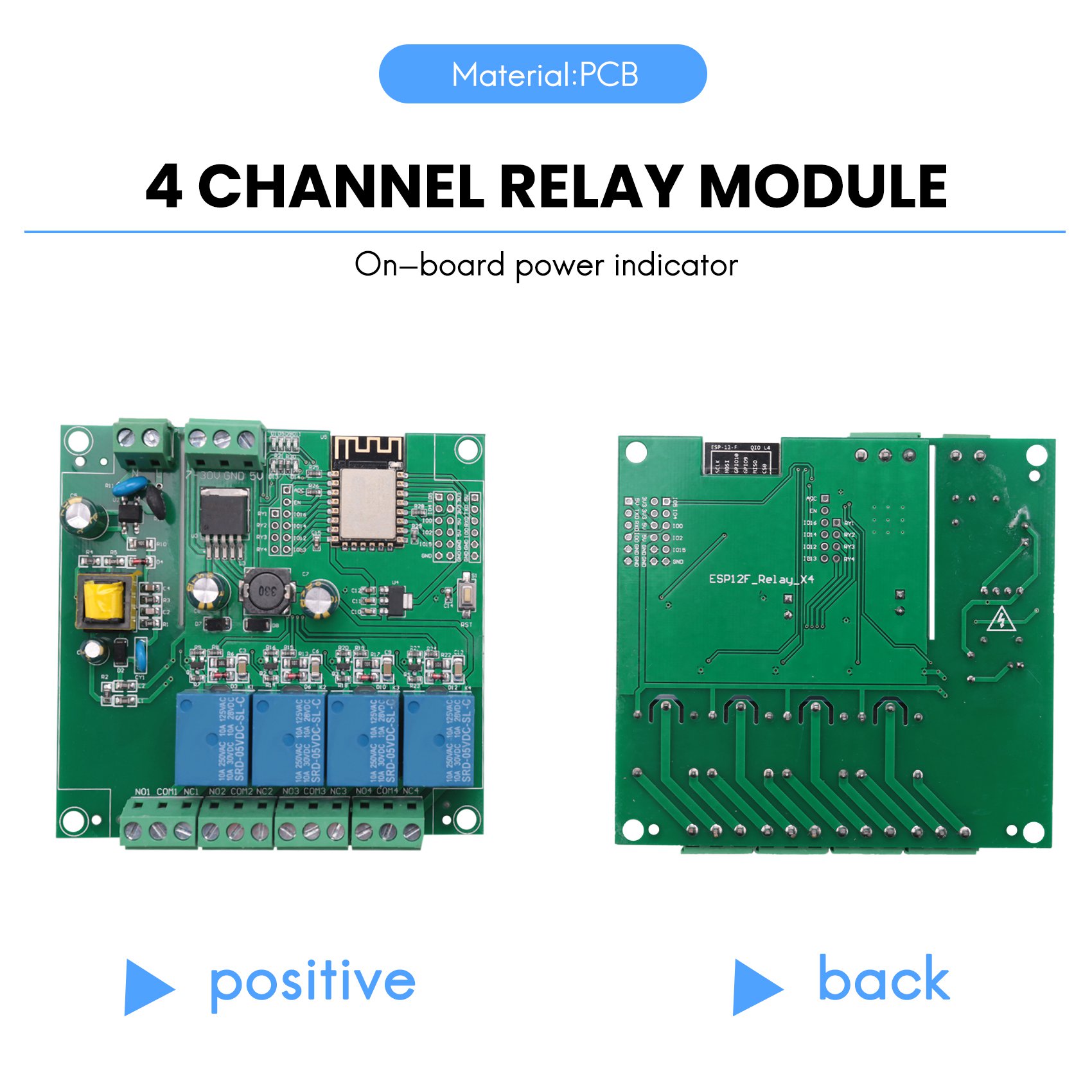 Relay Module 5V - SCLS ESP8266 Wireless WIFI 4 Channel