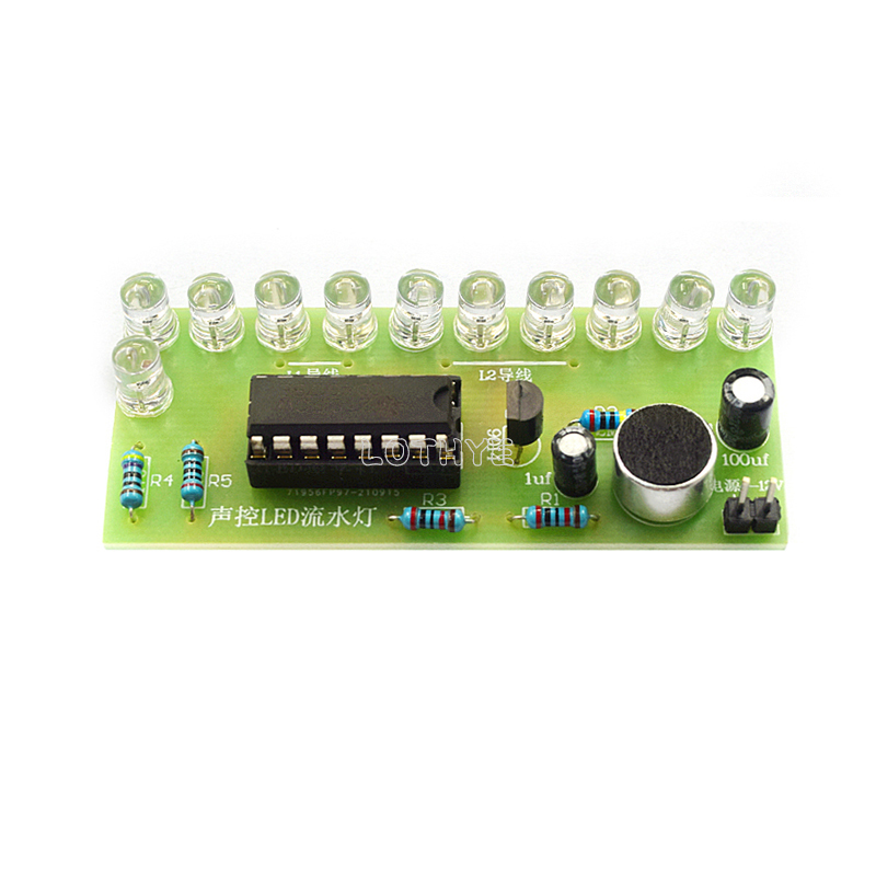Diy Electronics Project Kit - CD4017 Voice Control LED Water Light