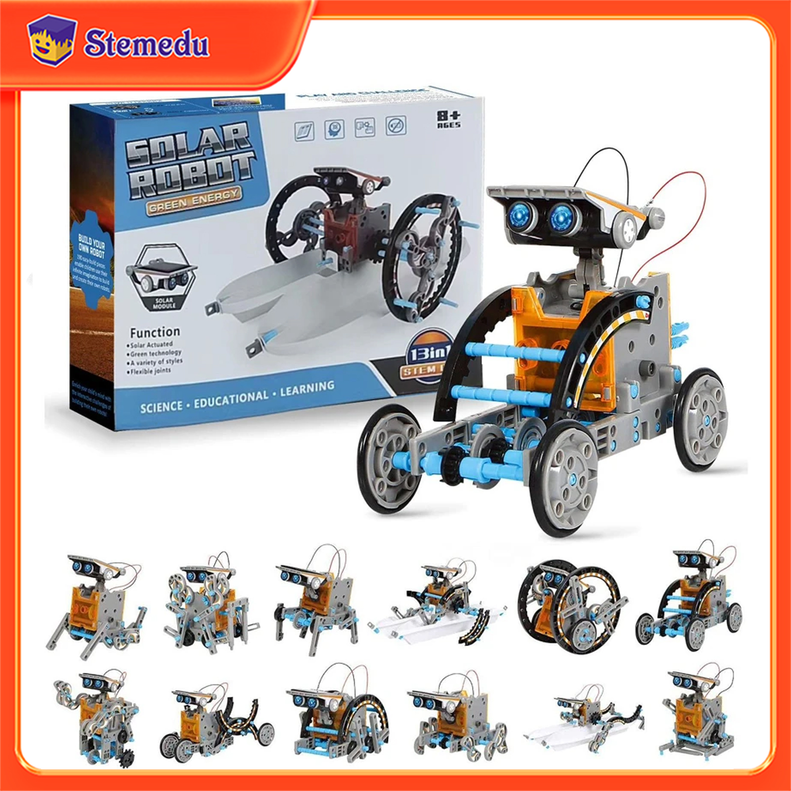 Diy Elektronik - 13 in 1 Solar Powered Robot