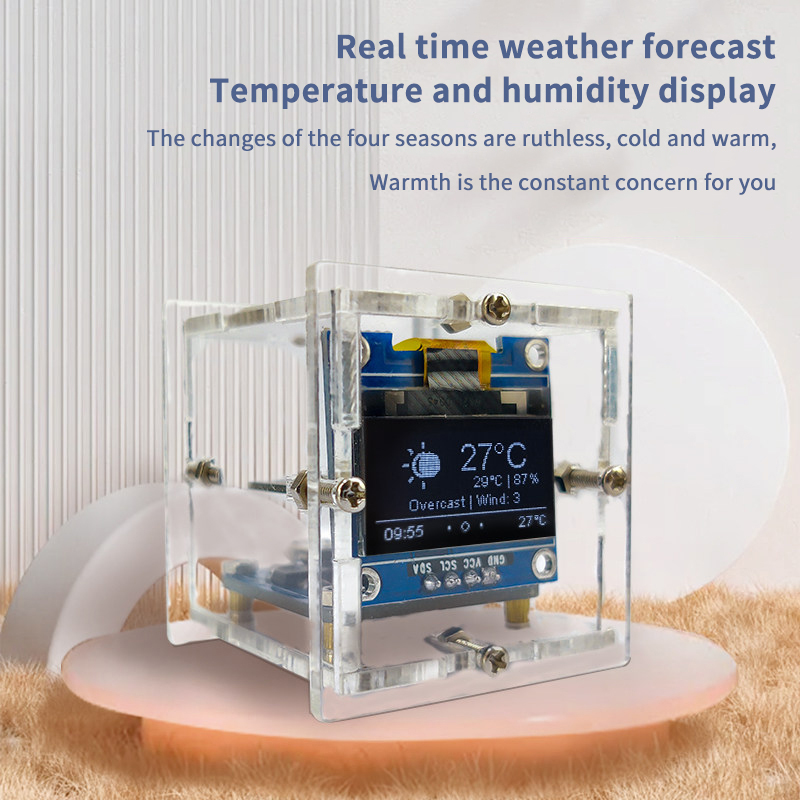 ESP8266 Mini Weather Clock Kit - Diy Electronics Project Kit reseña y precio