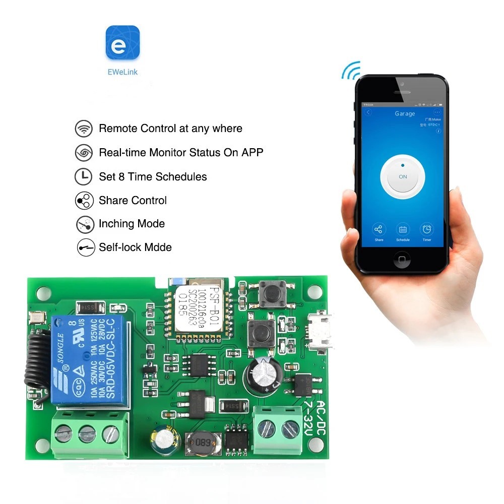 Ewelink AC/DC 5V 7V-32V 1 Chan - Relay Module 5V reseña y precio