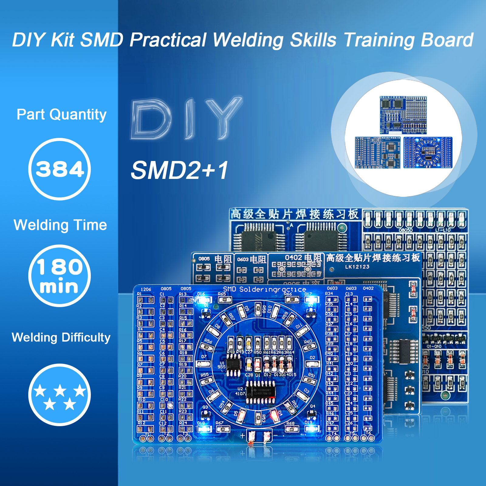 Soldering Practice Three-Piece - Diy Electronics Project Kit reseña y precio
