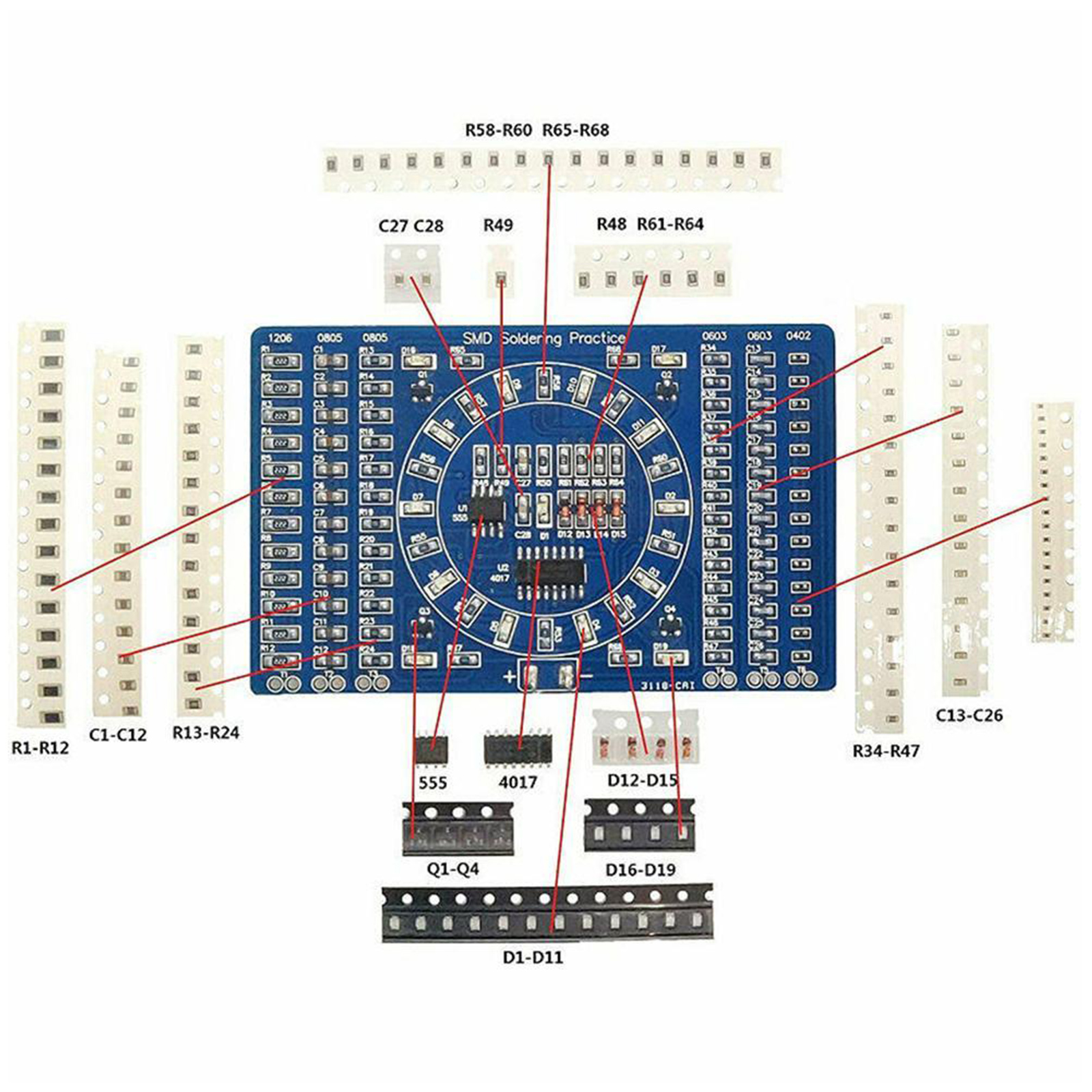 Soldering Practice Three-Piece - Diy Electronics Project Kit reseña y precio