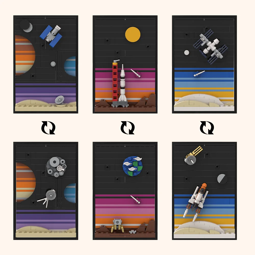 MOC Space Story Postcard Model - Diy Electronics Art reseña y precio