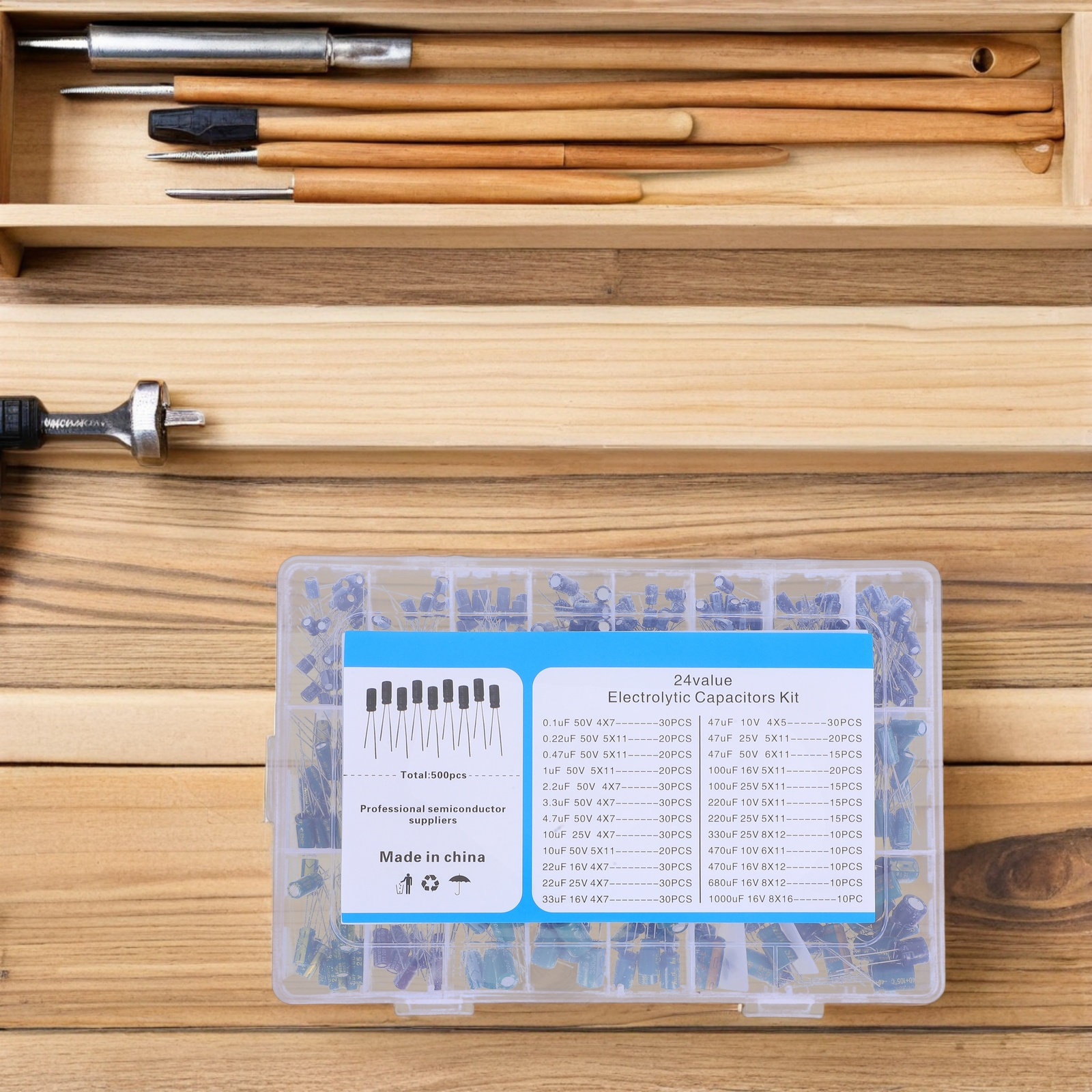 500Pcs Electrolytic Capacitor  - Diy Electronics reseña y precio