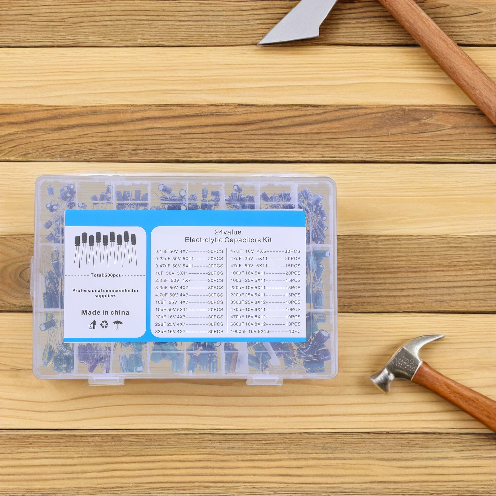 500Pcs Electrolytic Capacitor  - Diy Electronics reseña y precio