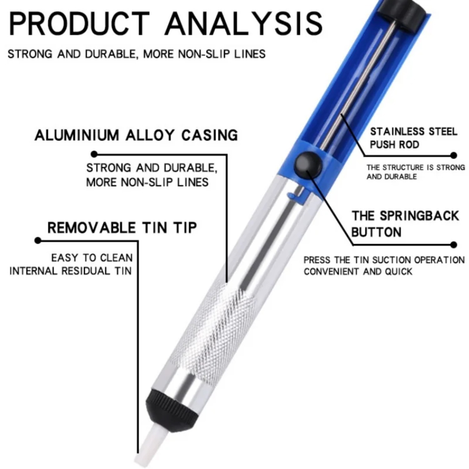 Aluminum Metal Desoldering Pum - Desoldering Pump Solder reseña y precio