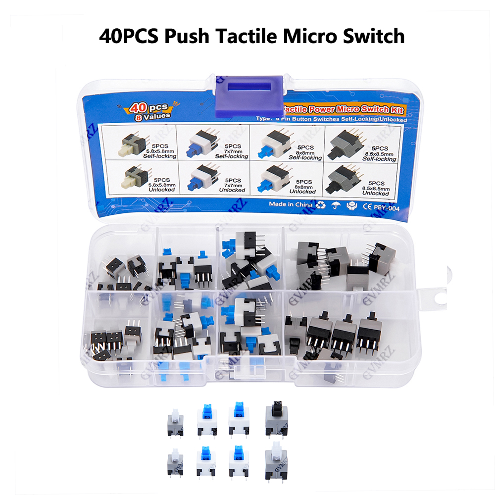 40PCS 8Values Push Tactile Mic - Diy Electronics Project Kit reseña y precio