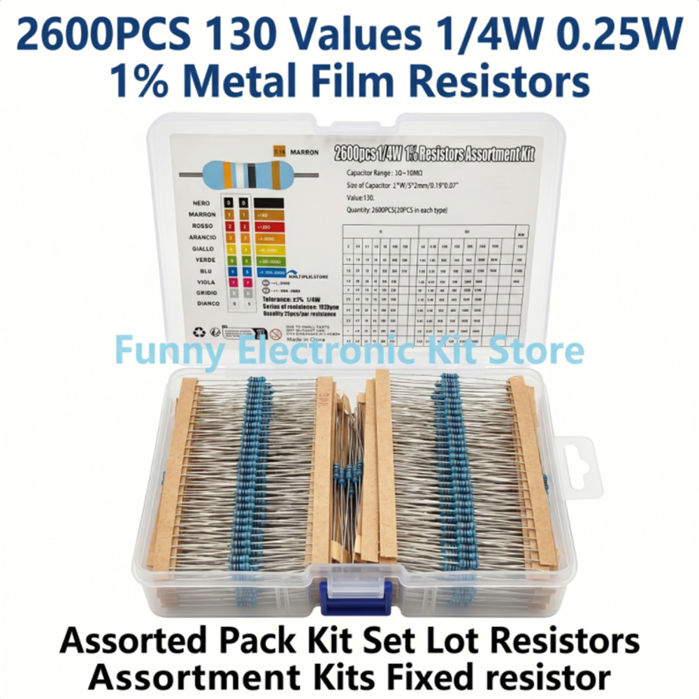 2600pcs Metal Film Resistors A - Diy Electronics Project Kit reseña y precio