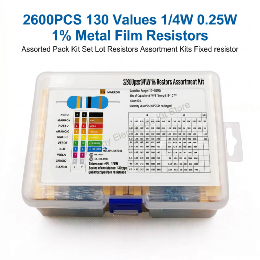 2600pcs Metal Film Resistors A - Diy Electronics Project Kit reseña y precio