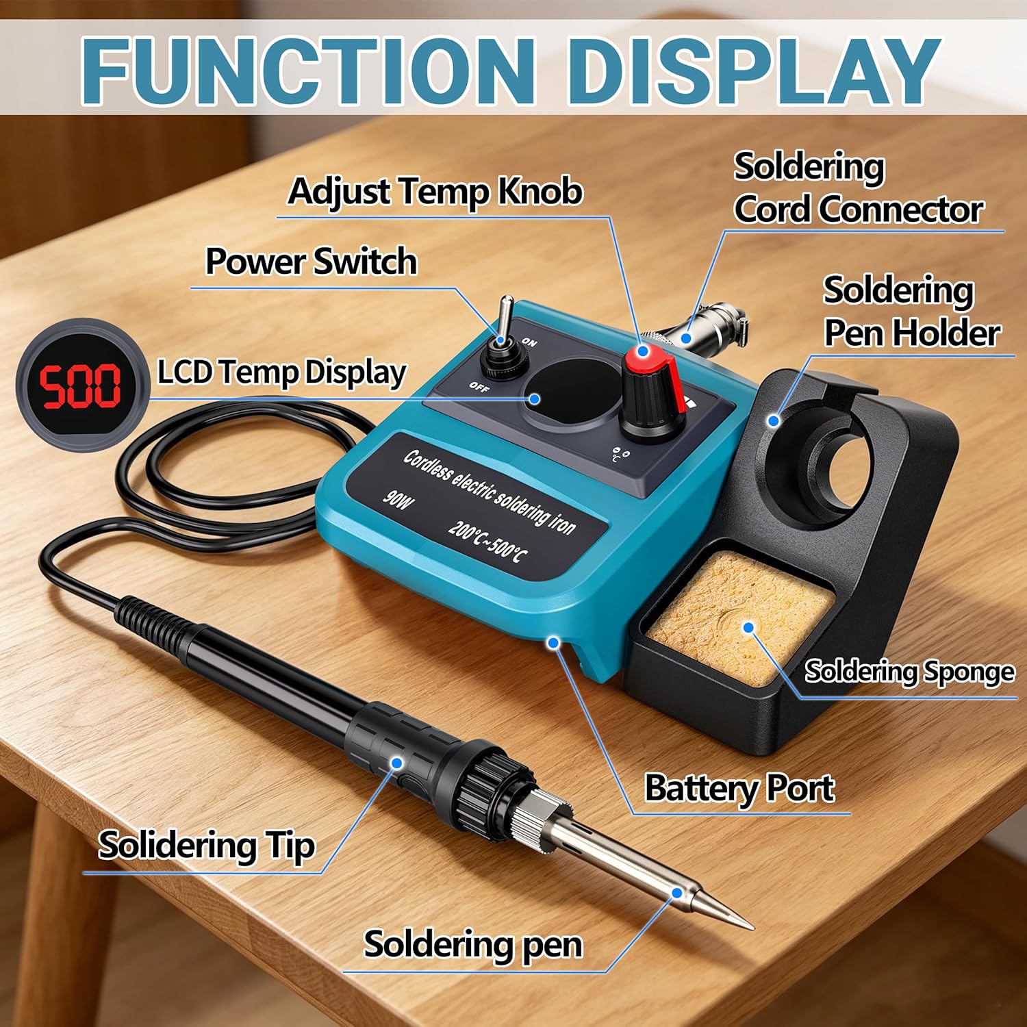 90W LED Digital Cordless Solde - Diy Elektronik reseña y precio